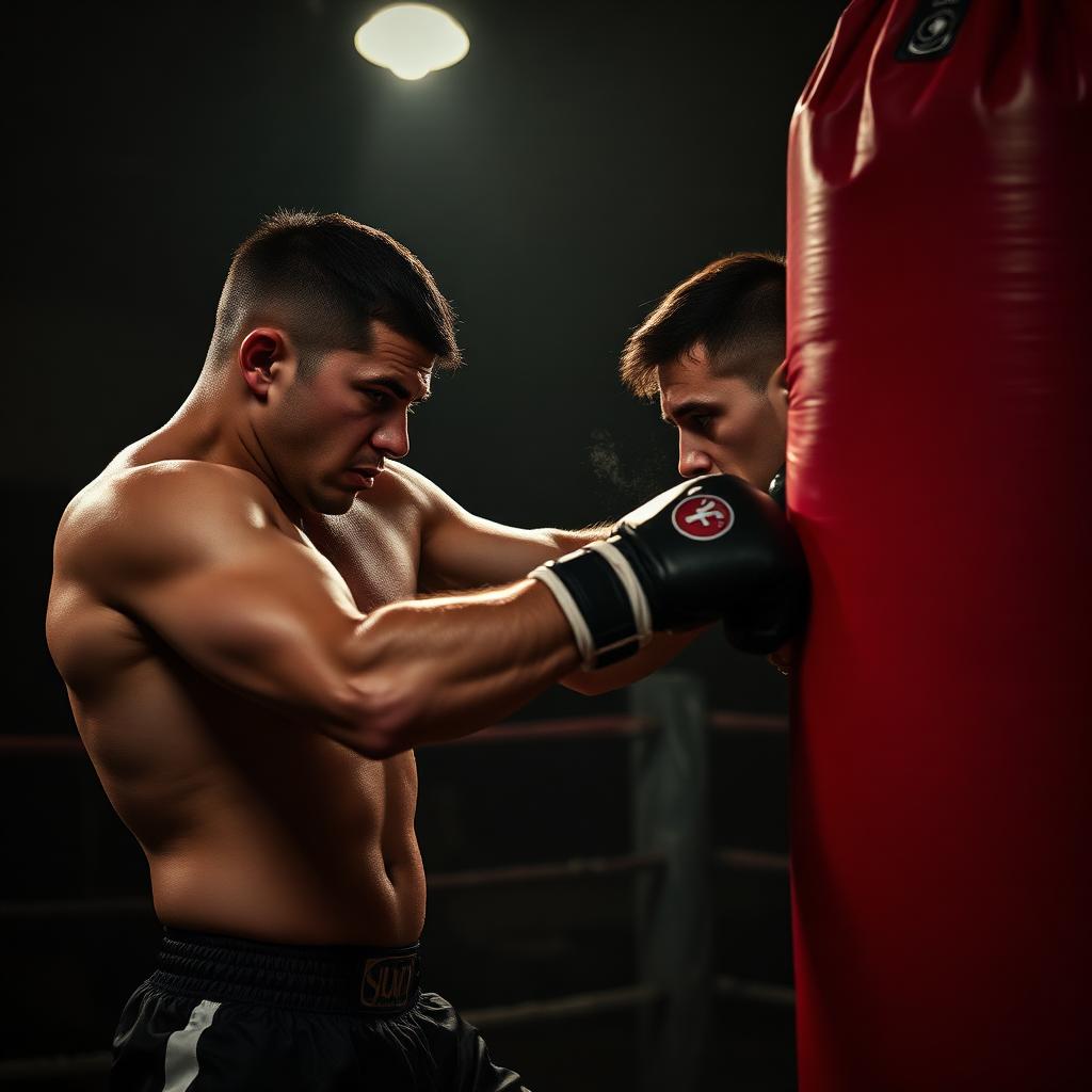 Adult striking heavy bag